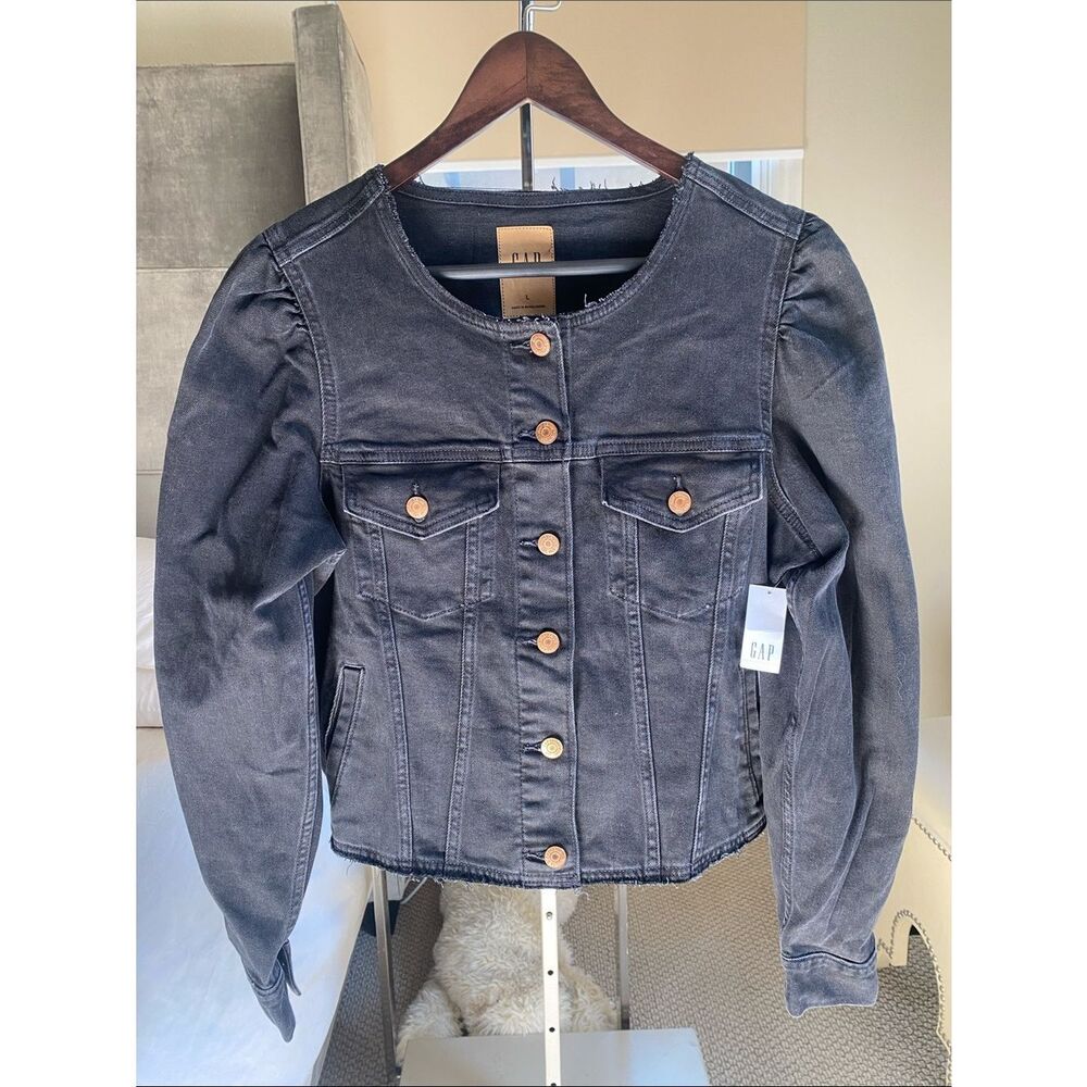 GAP Women's Black Denim Button-Up Jacket